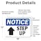 Signmission Step Up (Up Arrow) Sign With Symbol, 18 in W x Rectangle, Vinyl Decal OS-2PACK-NS-D-1218-L-18459 - alternate 2